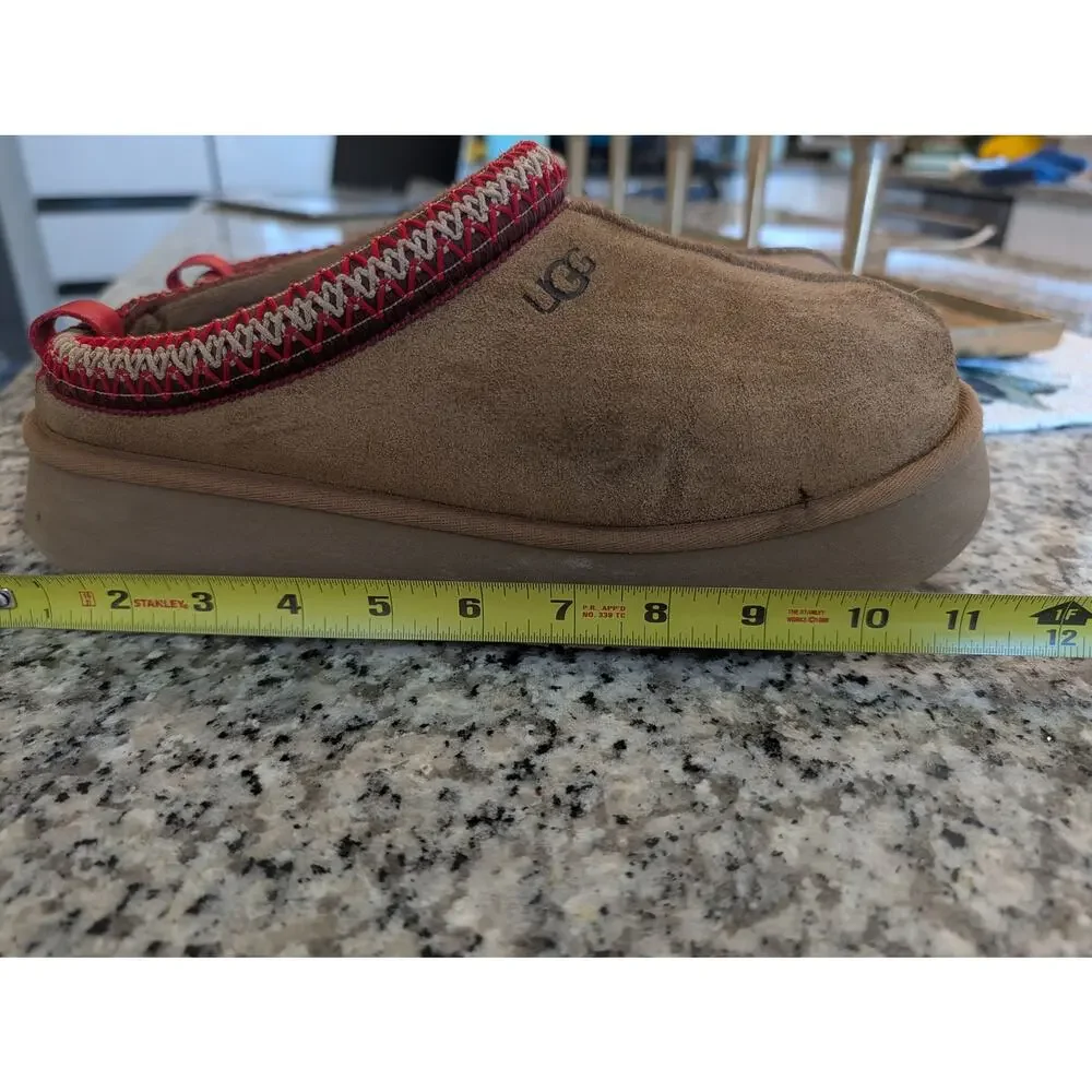 UGG Tasman Slippers Chestnut Suede Sheepskin Slip On House Shoes Men Women
